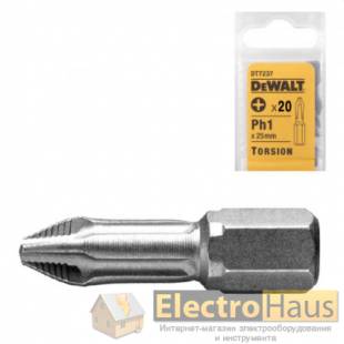 Бита торсионная DeWALT "Extra Grip" Ph1, L=25мм, 20шт