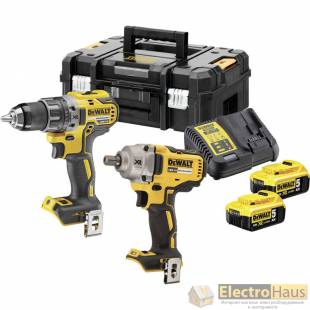 Набор из двух инструментов DeWALT DCK2077P2T (DCD791+DCF894)