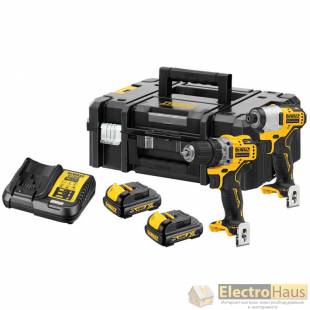 Набор из двух инструментов DeWALT DCK2110C2T (DCD701+DCF801)