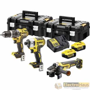 Набор из трёх инструментов DeWALT DCK384P2T (DCD796+DCF887+DCG405)