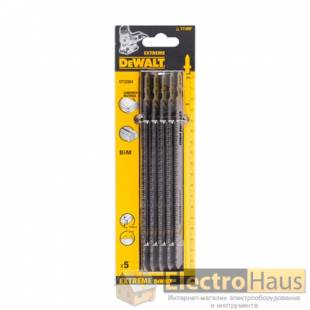 Полотно пильное DeWALT по cендвич - изделиям (<120 мм), общая длина 180мм, робоча длина 148мм, максимальна глубина пропіл 120мм, биметаллическое, для электролобзиков, 5шт.