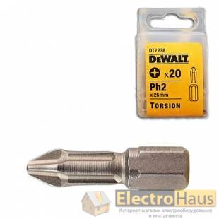 Бита торсионная DeWALT "Extra Grip" Ph2, L=25мм, 20шт